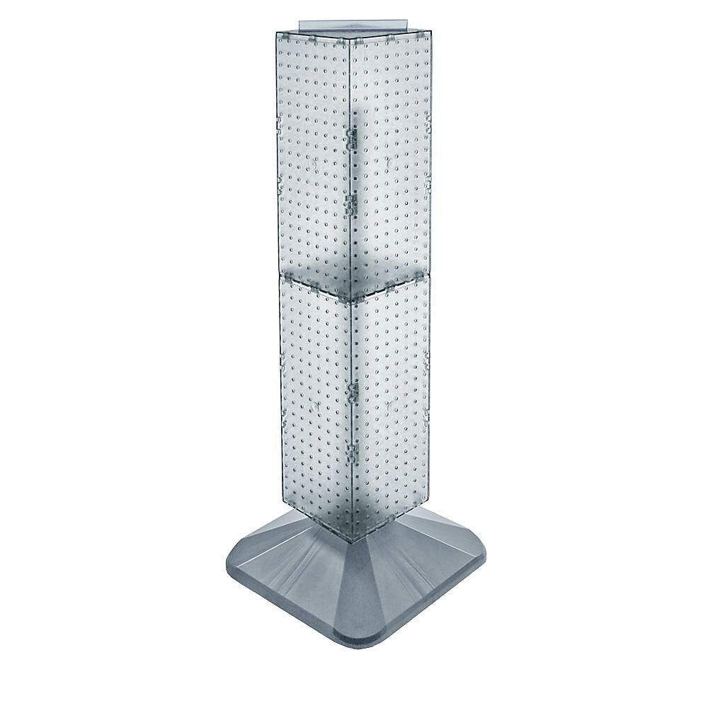 Azar® 40"(H) x 8"(W) x 8"(D) Standard 4-Sided Interlocking Pegboard Display Tower, Clear
