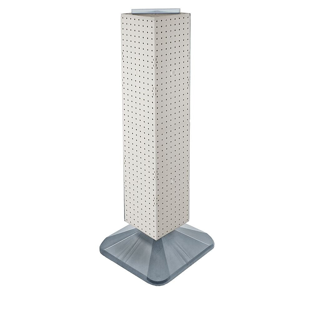 Azar® 40"(H) x 8"(W) x 8"(D) Standard 4-Sided Interlocking Pegboard Display Tower, White