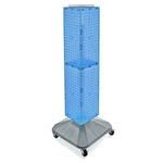 Azar 40" x 8" 4-Sided Interlocking Pegboard Display Tower WithSquare Base, Blue (703388-BLU)