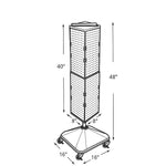 Azar 40" x 8" 4-Sided Interlocking Pegboard Display Tower WithSquare Base, Blue (703388-BLU)