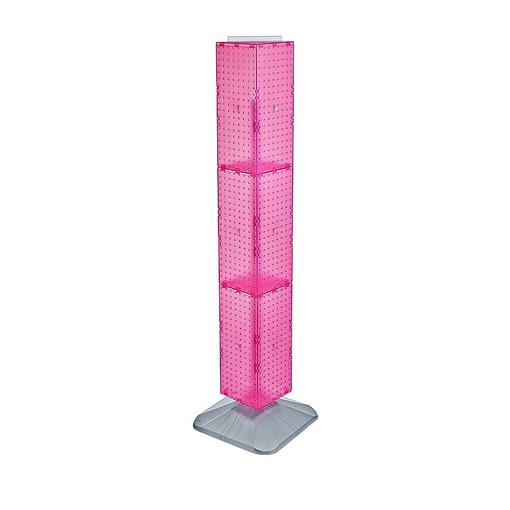 Azar® 60"(H) x 8"(W) x 8"(D) Interlocking Pegboard Floor Display, Pink