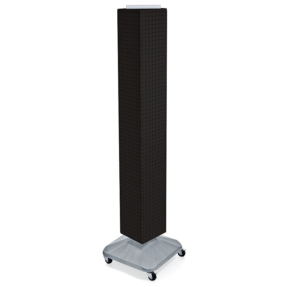 Azar® 8" x 8" x 60"Interlocking Pegboard Display With Wheels, Black