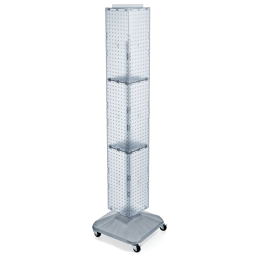 Azar 8" x 8" Interlocking Pegboard Display With Wheels, Clear (703390-CLR)