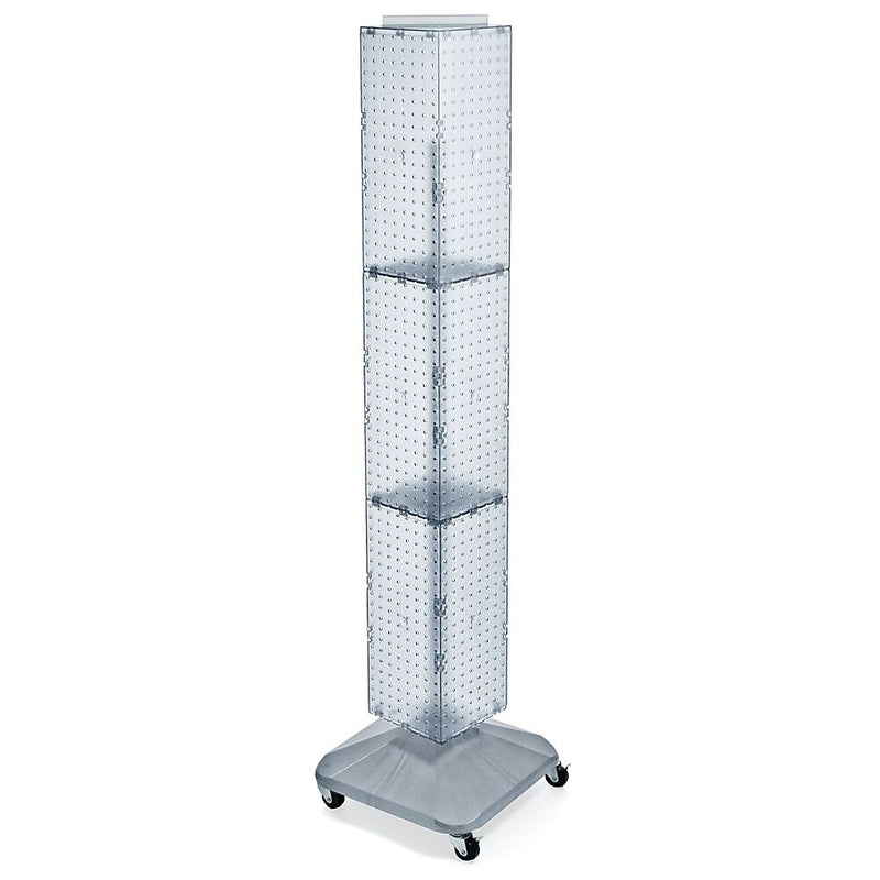 Azar 8" x 8" Interlocking Pegboard Display With Wheels, Clear (703390-CLR)