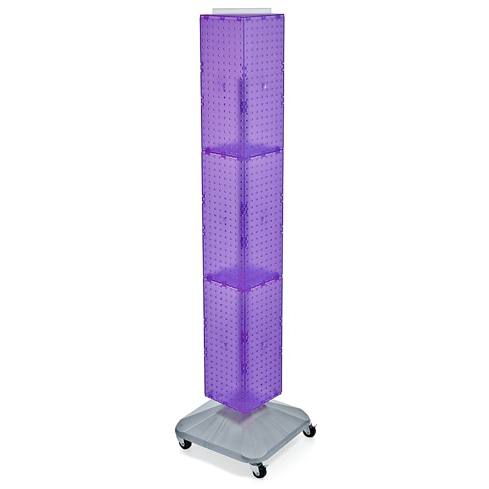Azar® 60"(H) x 8"(W) x 8"(D) 4-Sided Interlocking Pegboard Display, Purple