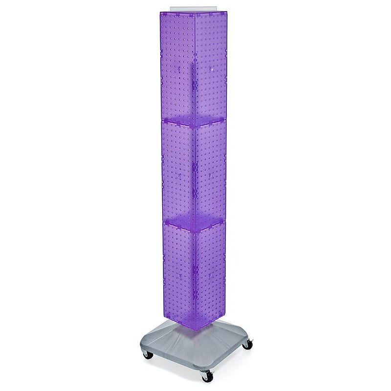 Azar® 60"(H) x 8"(W) x 8"(D) 4-Sided Interlocking Pegboard Display, Purple