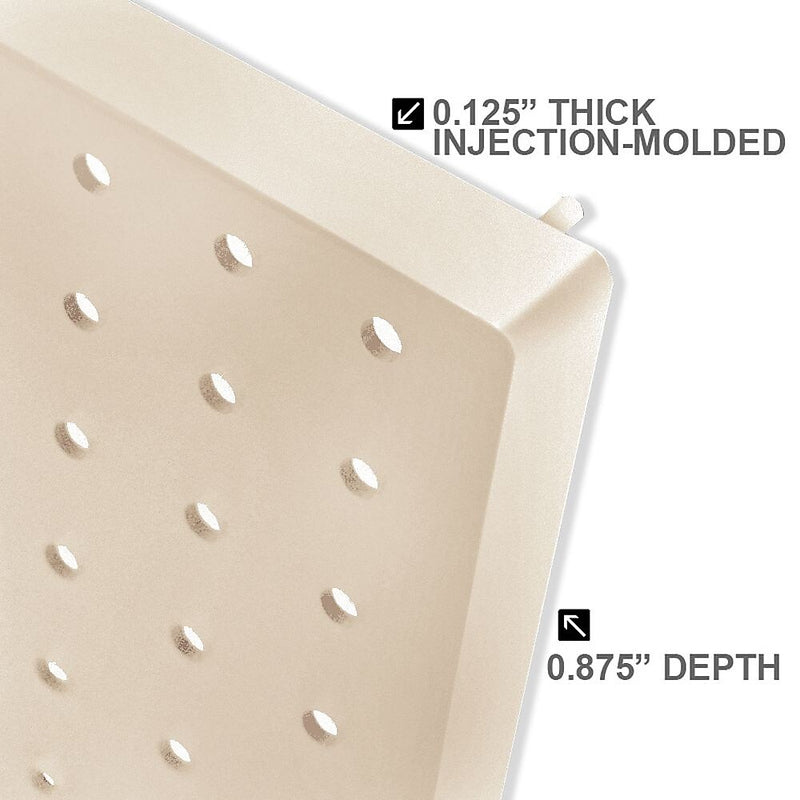 Azar® 44"(H) x 13 1/2"(W) Pegboard 1-Sided Wall Panel, Solid Almond, 2/Pack