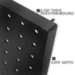 Azar® 44"(H) x 13 1/2"(W) Pegboard 1-Sided Wall Panel, Solid Black, 2/Pack