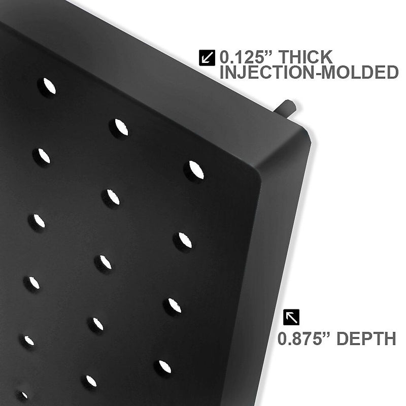Azar® 44"(H) x 13 1/2"(W) Pegboard 1-Sided Wall Panel, Solid Black, 2/Pack