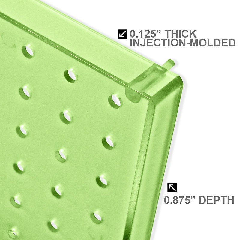 Azar® 44"(H) x 13 1/2"(W) Pegboard 1-Sided Wall Panel, Translucent Green, 2/Pack