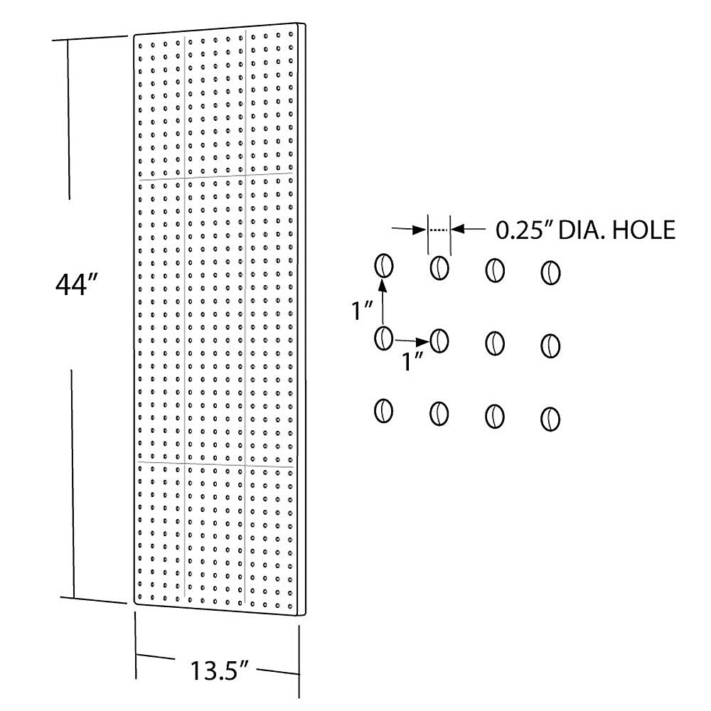 Azar 44" x 13 1/2" Pegboard 1-Sided Wall Panel, Translucent Yellow, 2/Pack (771344-YEL-2PK)