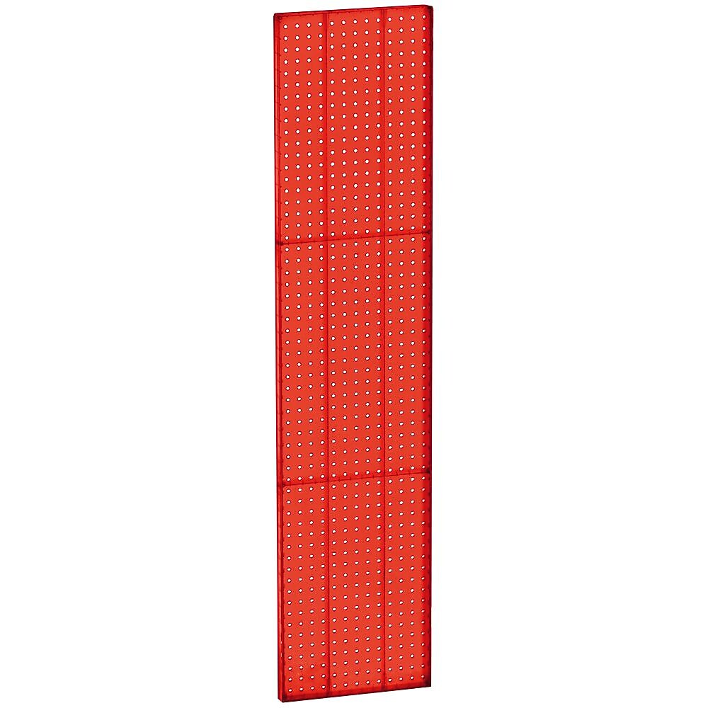 Azar® 60"(H) x 13 1/2"(W) Pegboard 1-Sided Wall Panel, Translucent Red, 2/Pack