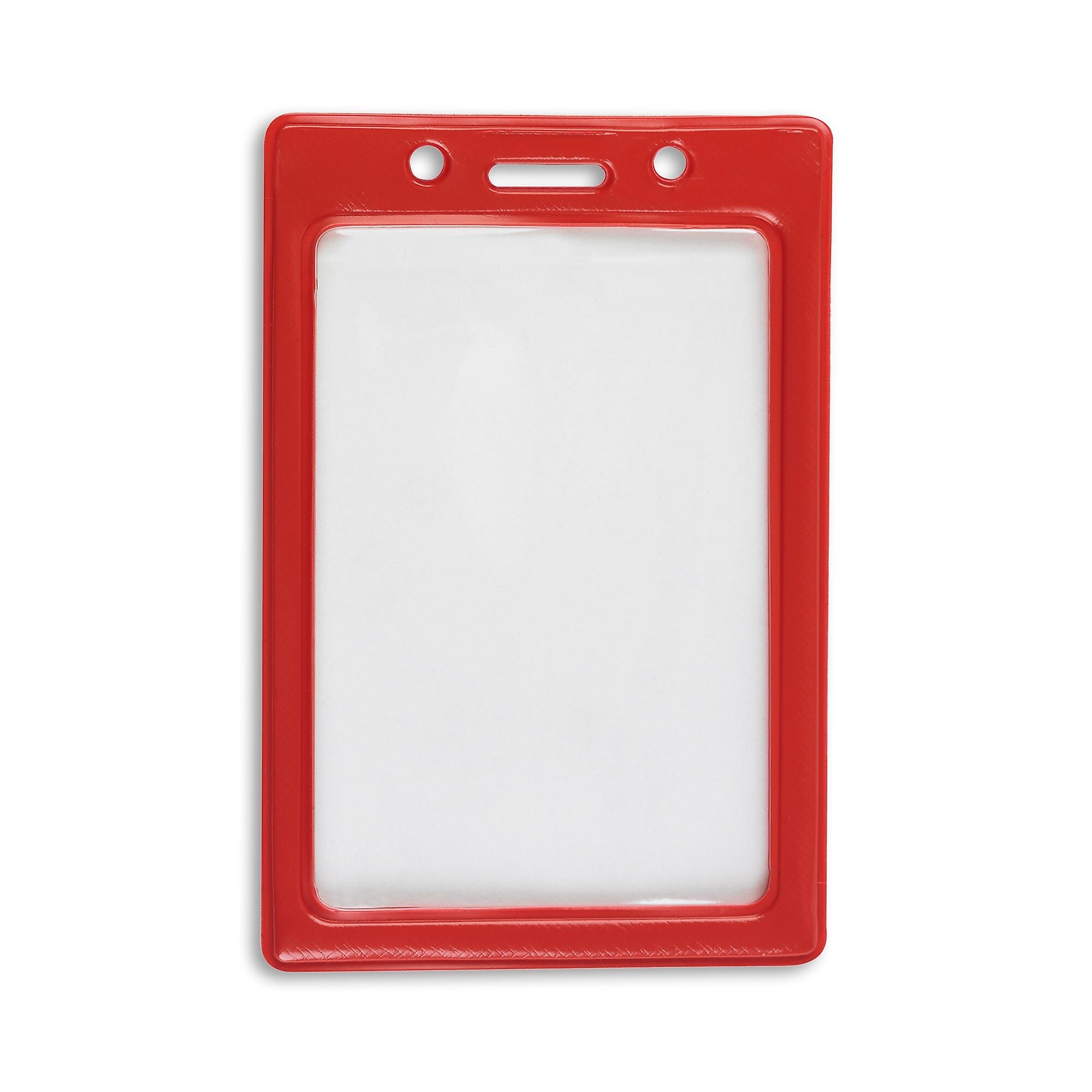 IDville Color Frame Lanyard ID Badge Holder, Red, 50/Pack (1347031RD31)