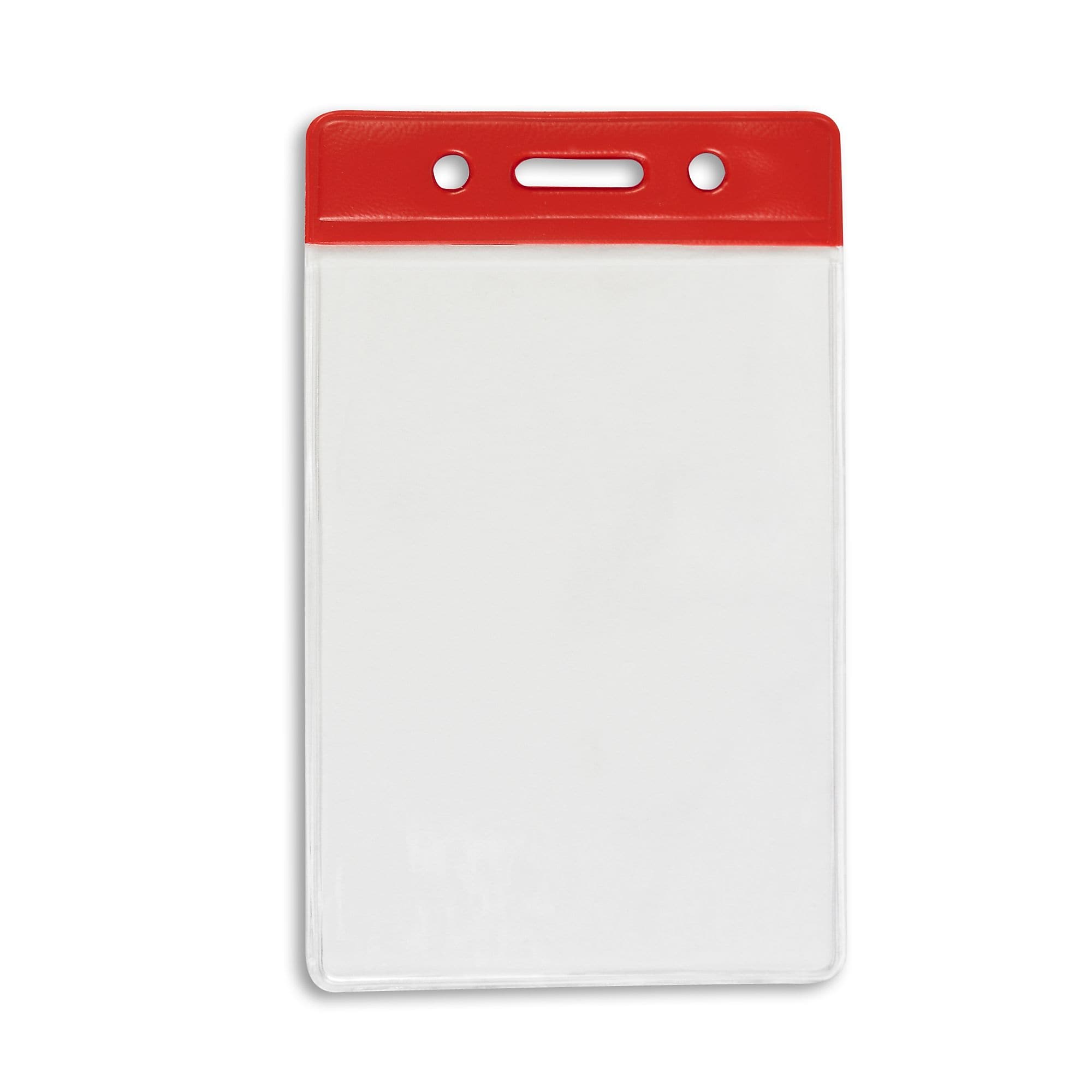 Idville Color Bar ID Badge Holders, Red, 50/Pack (1345266RD31)
