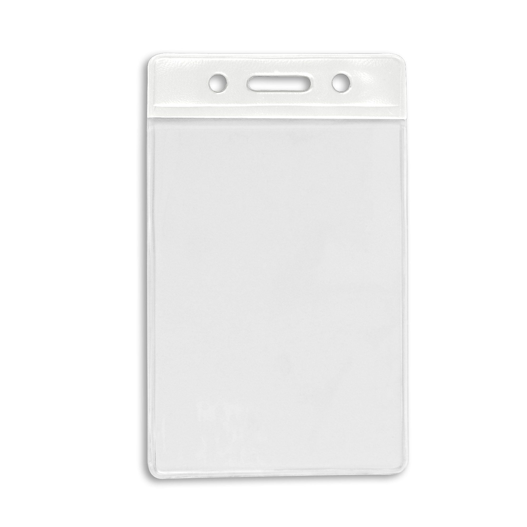 Idville Color Bar ID Badge Holders, White, 50/Pack (1345266WT31)
