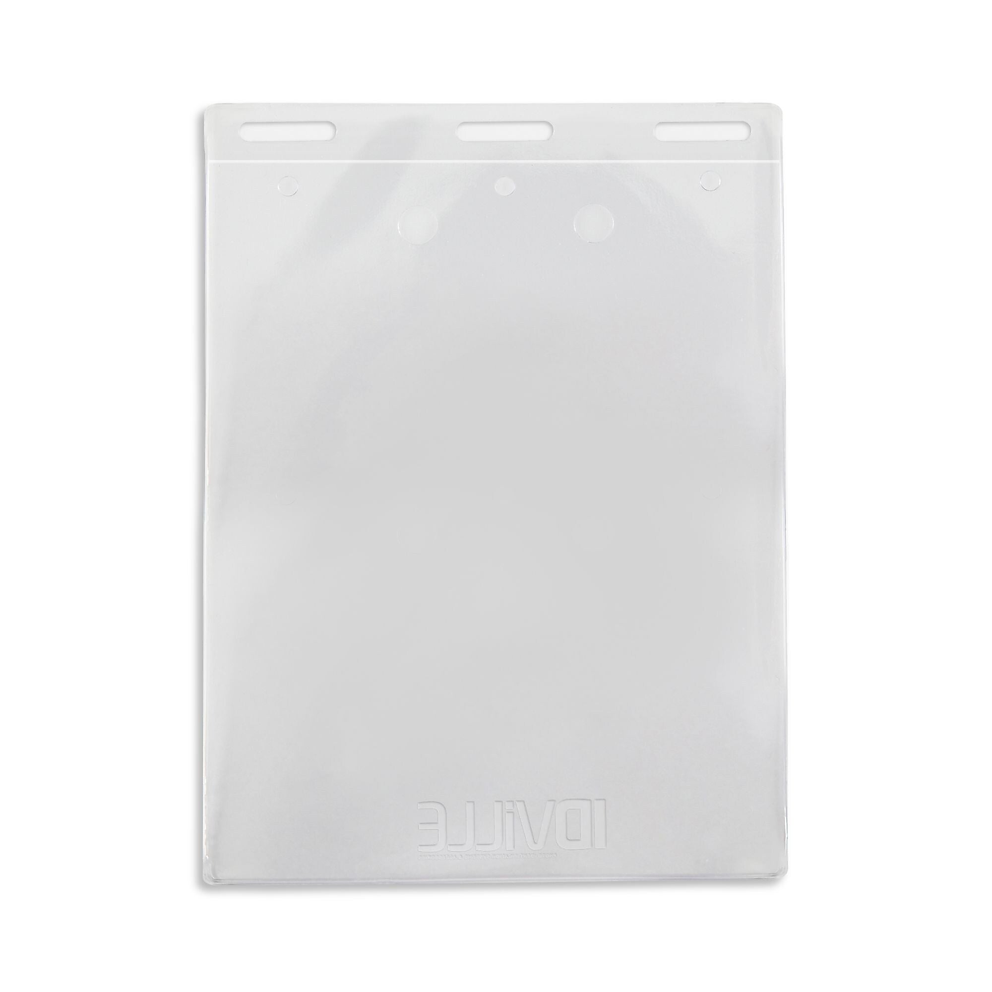IDville No-Flip Lanyard ID Badge Holder, Clear, 50/Pack (134302631)