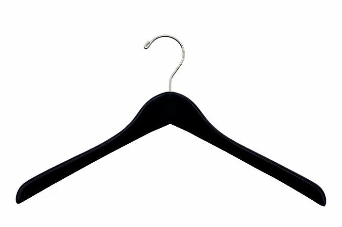 Nahanco 17" Wood Concave Jacket Hanger, Black, 100/Carton (1217CH)