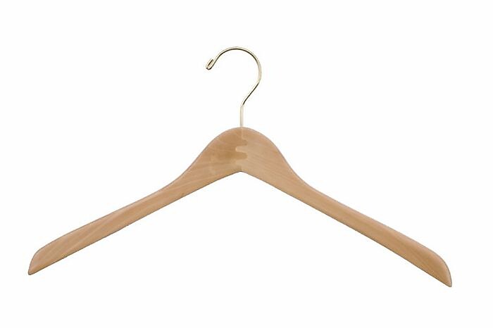 Nahanco 17" Wood Concave Jacket Hanger, Natural, 100/Carton (11-17GH)