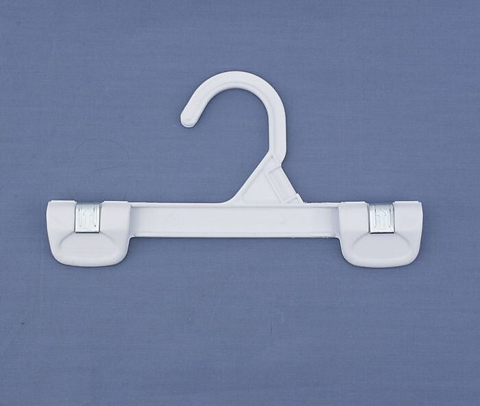 NAHANCO 8" Plastic Snap Grip Skirt/Slack Hanger, White, 200/Pack (1681/8W)