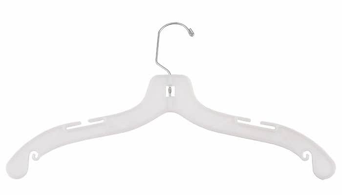 Nahanco 19" Plastic Heavy Weight Shirt Hanger, White, 100/Carton (1900)