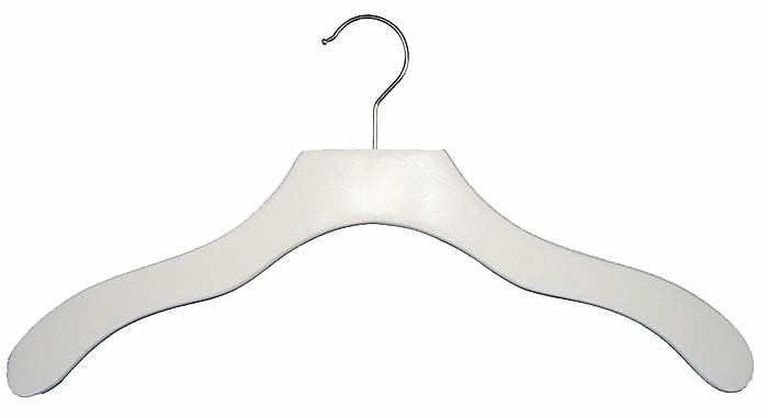 Nahanco 17" Wood Contemporary Top Hanger, White, 100/Pack (2007-20W)