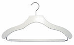 Nahanco 17" Wood Contemporary Suit Hanger, White, 100/Pack (2007-21W)
