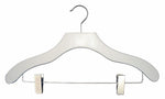 Nahanco 17" Wood Contemporary Coordinate Hanger, White, 100/Pack (2007-22W)