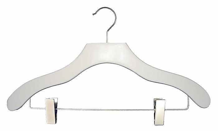 Nahanco 17" Wood Contemporary Coordinate Hanger, White, 100/Pack (2007-22W)