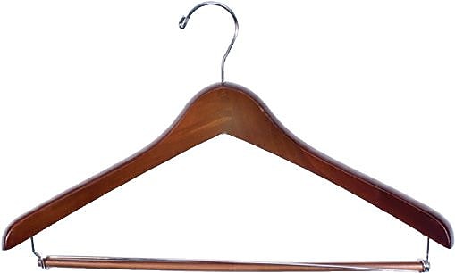 Nahanco 17" Wood Extra Thick Concave Suit Hanger, Walnut, 40/Pack (2017CHPB)