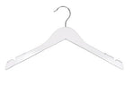 Nahanco 17" Wood Flat Top Hanger, White, 100/Carton (20517)