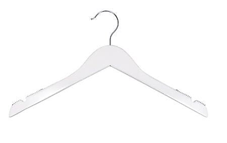 Nahanco 17" Wood Flat Top Hanger, White, 100/Carton (20517)