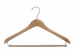 Nahanco 17" Wood Extra Thick Concave Suit Hanger, Natural, 40/Pack (2317CHPB)