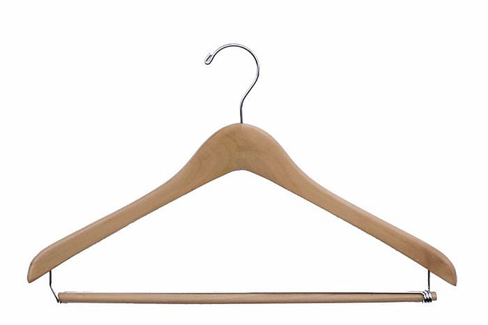Nahanco 17" Wood Extra Thick Concave Suit Hanger, Natural, 40/Pack (2317CHPB)