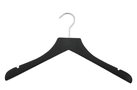 Nahanco 17" Rubber Concave Jacket Hanger, Black, 24/Pack (23817)