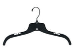 Nahanco 17" Plastic Heavy Weight Top Hanger, Black, 100/Carton (25500BHMG)