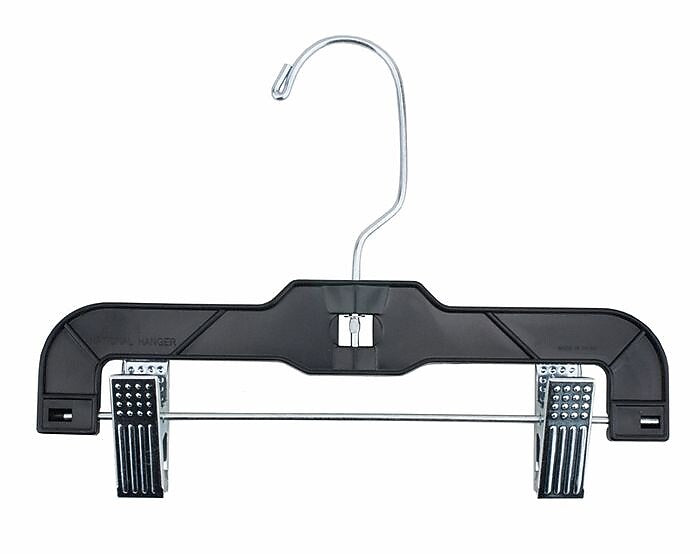 Nahanco 9" Plastic Super Heavy Weight Infant Pant Hanger, Black, 100/Carton (2610RCLH)