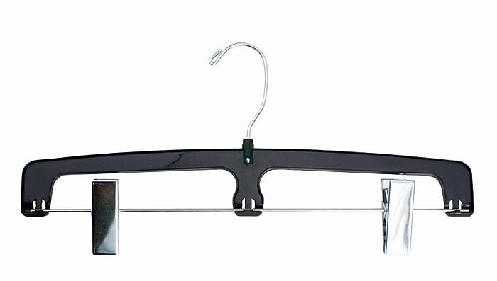Nahanco 14" Plastic Super Strong Heavy Duty Pant Hanger, Chrome Hook, Plastic, 100/Carton (2690EC)