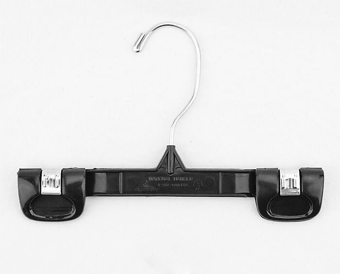 Nahanco 8" Snap Grip Skirt/Slack Hanger, Chrome Hook, Black, 200/Pack (2686-8)