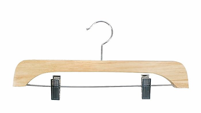Nahanco 14" Wood Flat Skirt/Slack Hanger, Natural, 100/Carton (32-17)