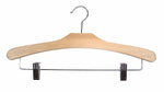 Nahanco 16 1/2" Wood Flat Suit Hanger, Natural, 100/Pack (3117RC)