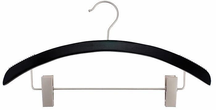 Nahanco 16" Wood Retro Suit Hanger, Low Gloss Black, 100/Carton (40217RC)