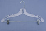 NAHANCO 17" Plastic Heavy Weight Suit Hanger With Metal Clip, Chrome Hook, Clear, 100/Pack (500RC)
