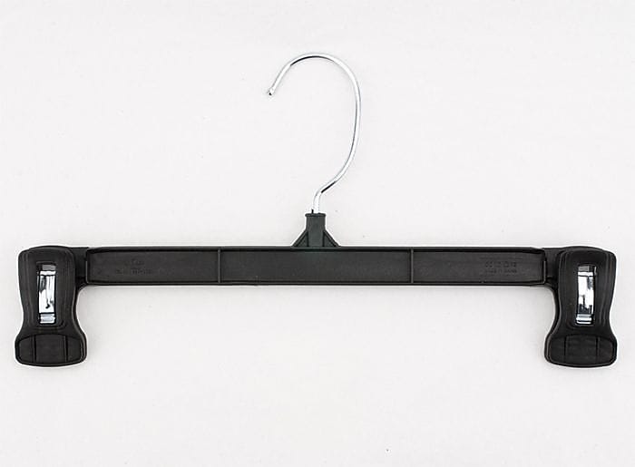 Nahanco 12" Plastic Pinch Grip Skirt/Slack Hanger, Black, 200/Pack (6012B)