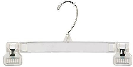 Nahanco 12" Plastic Pinch Grip Skirt/Slack Bottom Hanger, Swivel Hook, Clear, 200/Pack (6012)