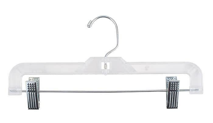 Nahanco 12" Plastic Super Heavy Weight Skirt/Slack Hanger, Clear, 100/Box (611RC)