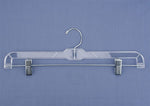 NAHANCO 16" Plastic Heavy Weight Skirt/Slack Hanger With Metal Clips, Clear, 100/Pack