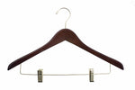 Nahanco 17" Wood Ladies' Concave Suit Hanger, Walnut, 100/Box (70-17RC)