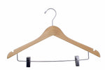 Nahanco 17" Wood Lacquered Ladies' Suit Hanger, Natural, 100/Box (7117RCCH)