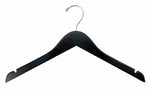 Nahanco 17" Flat Wood Dress Hanger With Notches, Black, 100/Box (8217CHNOBAR)