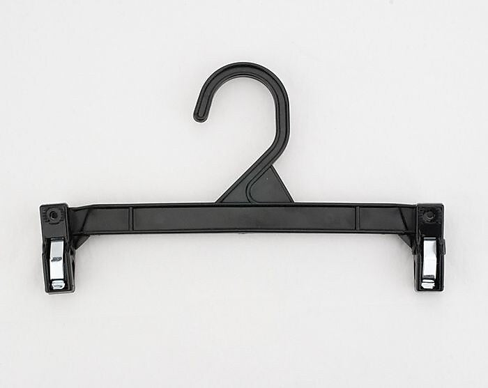 Nahanco 9 1/2" Plastic Skirt/Slack Hanger, Black, 100/Box (H29B)